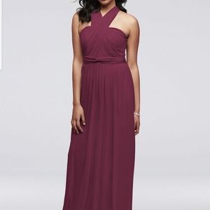 David's Bridal Bridesmaid Dress Long Wine